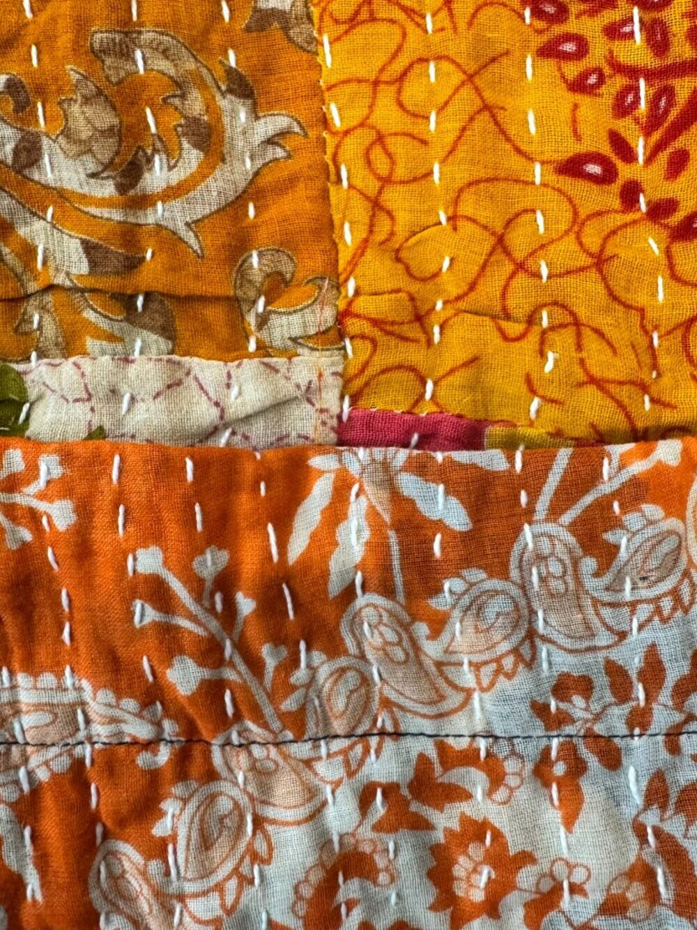 Sevya Kantha Patchwork Kimono Sleeve Handmade One Size Jacket Q21 - Picture 4 of 7